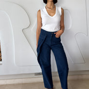 The Frame Denim SYD STUDIO profil coupe ballon denim premium