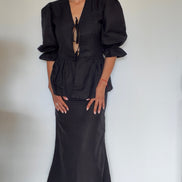 The Saint Set lin femme Summer Edition SYD — ensemble chemisier jupe — atelier Casablanca Maroc