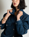 Oversize criss cross jacket denim SYD STUDIO — fait main Casablanca