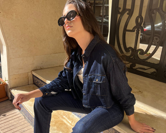 Mom jean denim taille haute femme — SYD DENIM — atelier Casablanca Maroc