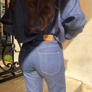 Mom denim taille haute — vue de face — SYD DENIM atelier Casablanca