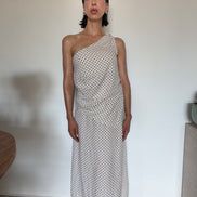 The Colette Set SYD DENIM — set lin imprimé petit pois femme — Summer Edition atelier Casablanca made in Morocco