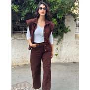 Jean chocolat denim ballon — silhouette — SYD DENIM Casablanca