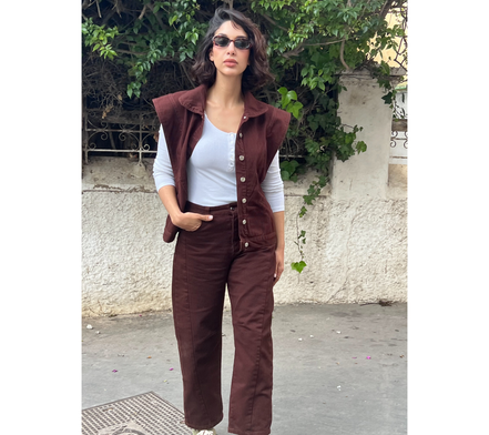 Jean chocolat denim ballon — silhouette — SYD DENIM Casablanca