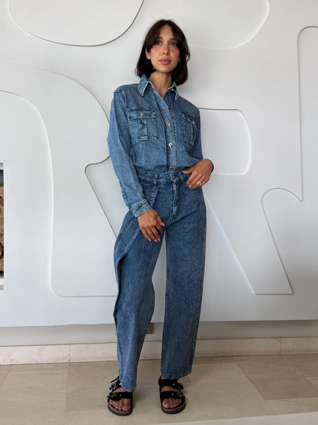 The Frame Denim SYD STUDIO coupe ballon snow wash Casablanca Maroc