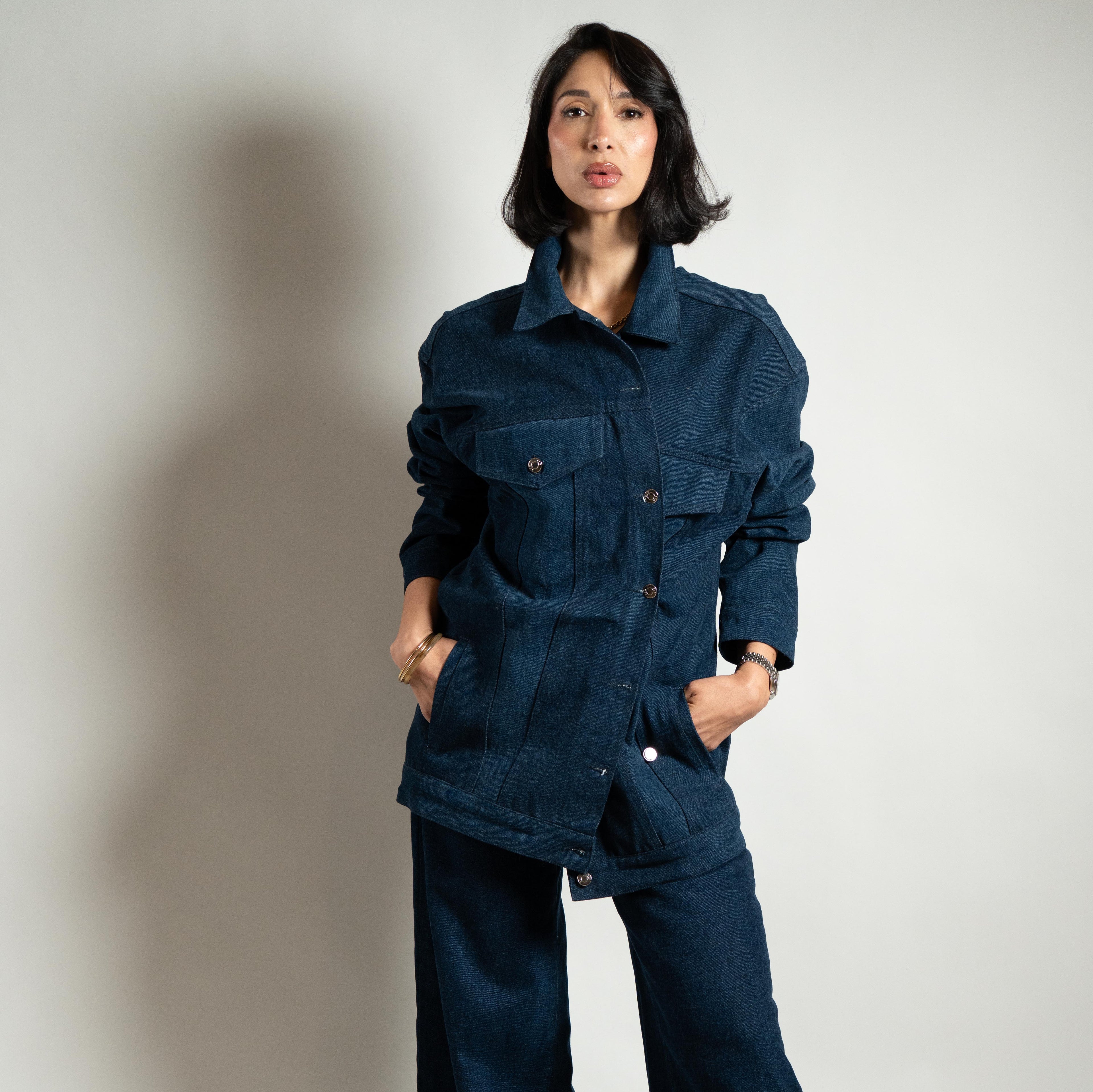 Oversize criss cross jacket