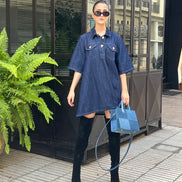 Robe baby doll denim oversize femme — SYD DENIM — atelier Casablanca