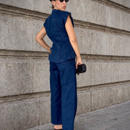 The Frame Spencer SYD STUDIO détail boutons métal sculptés denim brut