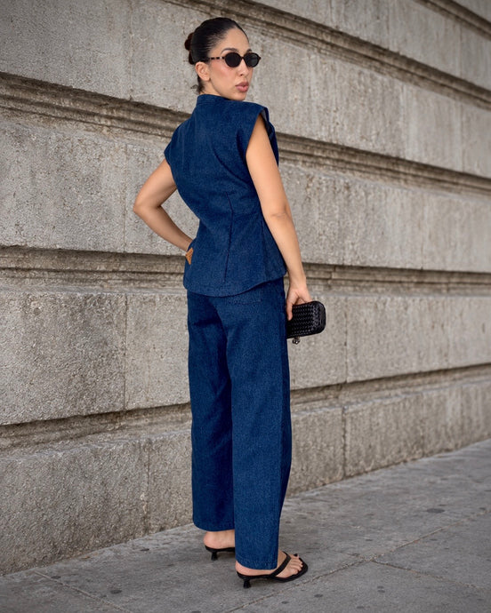 The Frame Spencer SYD STUDIO détail boutons métal sculptés denim brut