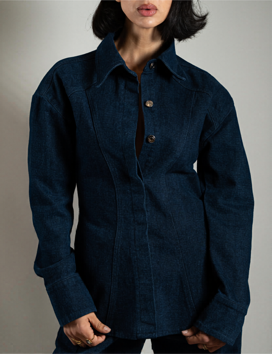 Veste structurée denim femme SYD STUDIO — atelier Casablanca