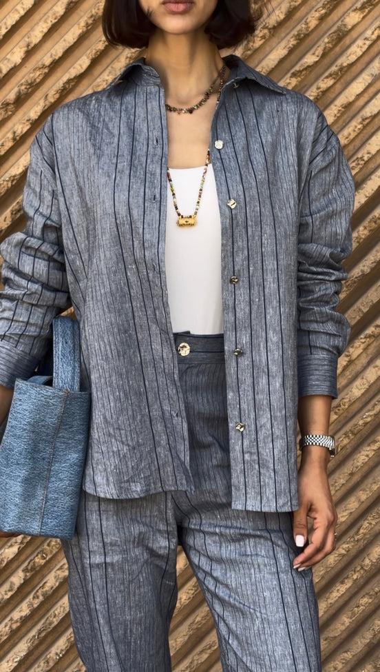 Linen Set Summer Edition by SYD — ensemble lin effet denim femme — SYD DENIM atelier Casablanca