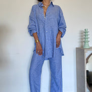 Ensemble lin femme Maroc Summer Edition SYD — The Néroli Set chemise oversize pantalon droit — marque denim marocaine Casablanca
