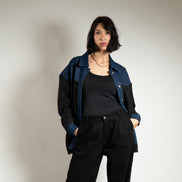 Veste denim tweed portée — profil — SYD DENIM Casablanca