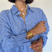 The Néroli Set SYD DENIM — set lin 100% femme Summer Edition — atelier Casablanca made in Morocco