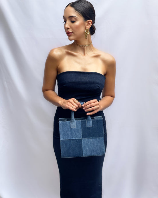 Robe bustier denim femme — SYD DENIM — atelier Casablanca Maroc