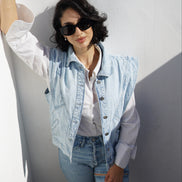 Gilet denim oversize femme — vue de dos — SYD DENIM Maroc