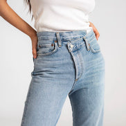 Jean criss cross denim femme — SYD DENIM — atelier Casablanca