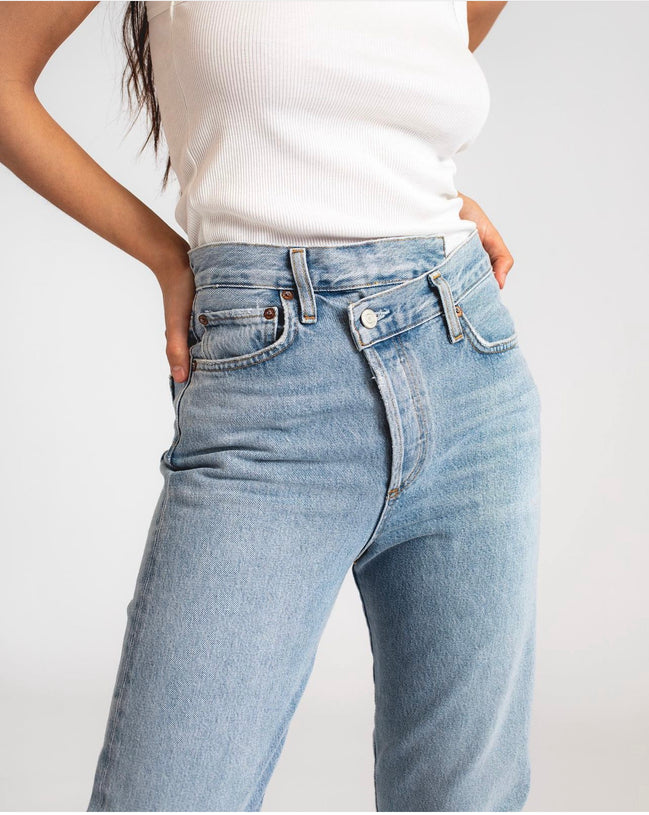 Jean criss cross denim femme — SYD DENIM — atelier Casablanca
