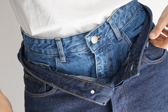 Jean wide leg double waist taille haute — SYD DENIM — atelier Casablanca