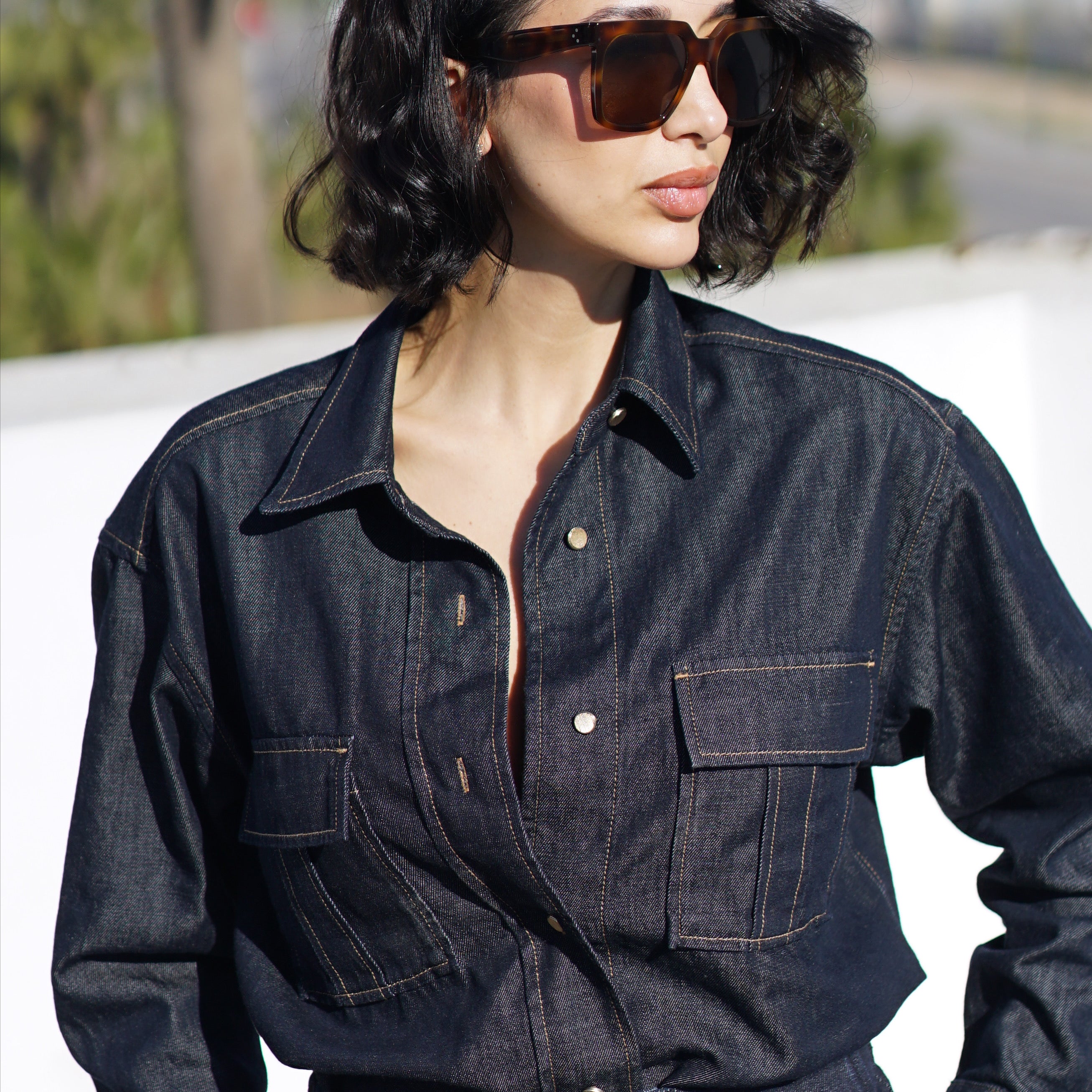 Denim Cropped Shirt