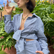 Le Riviera Set Summer Edition by SYD — ensemble coton rayé femme — SYD DENIM atelier Casablanca