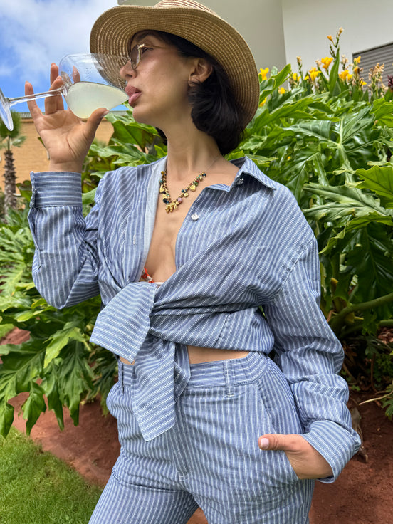 Le Riviera Set Summer Edition by SYD — ensemble coton rayé femme — SYD DENIM atelier Casablanca